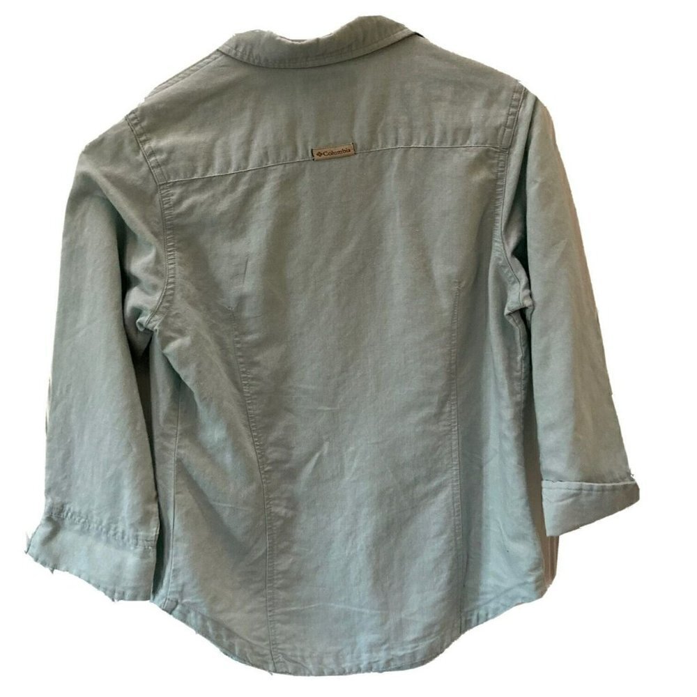 Columbia Sportswear Co. Women’s Cotton Ramie Mint Green Button Down Shirt Size S - Picture 5 of 12